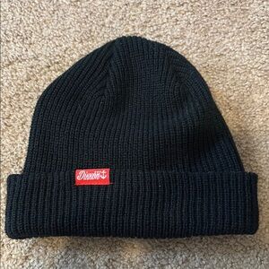 DIXXON Black Knit Hat with Red Logo